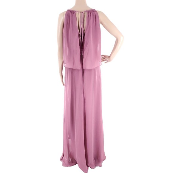 David's Bridal Women Dress Maxi Ven Style Long High Neck Purple Size 8 - NWT - Picture 5 of 9